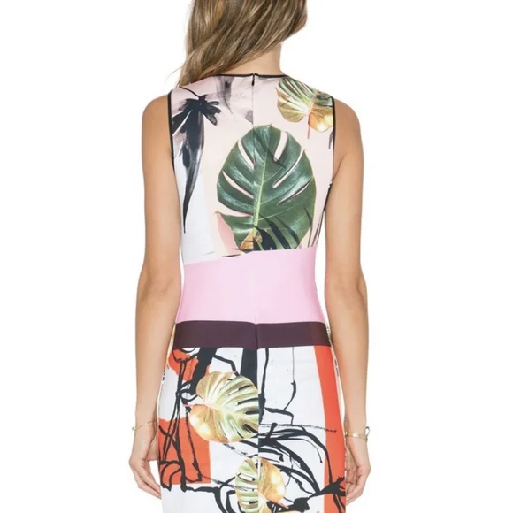 Clover Canyon Pink Green Falling Leaves Dress S - Picture 5 of 14